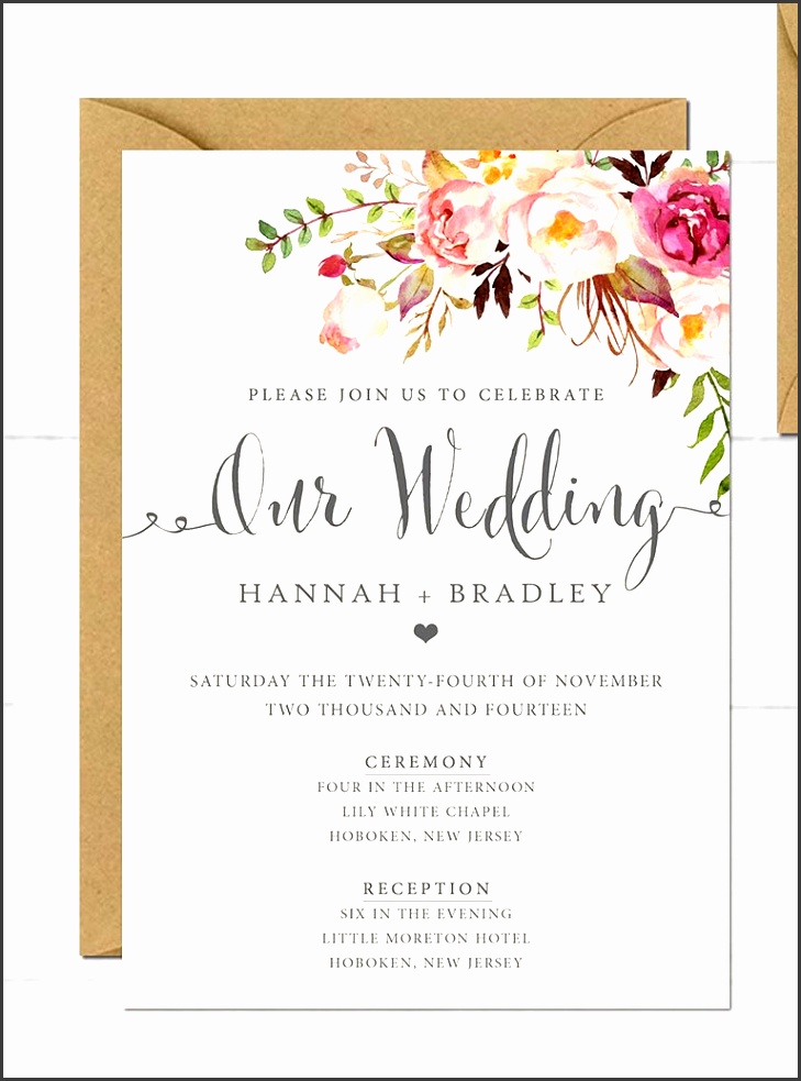 Floral romance wedding invitation