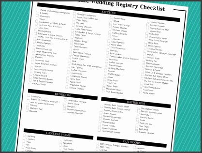 Wedding Gift Registry Checklist Printable Wedding