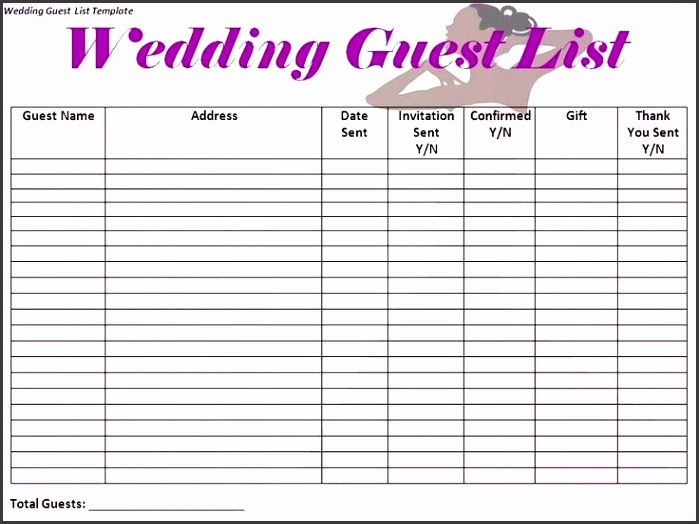 Wedding guest list template achievable concept invite best 20 ideas on
