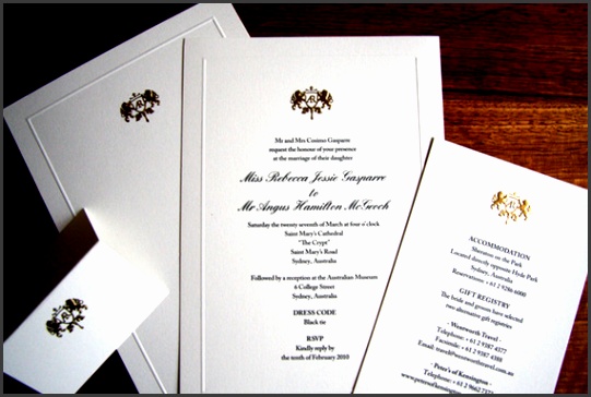 Formal White Wedding Invitation With Elegant Letters