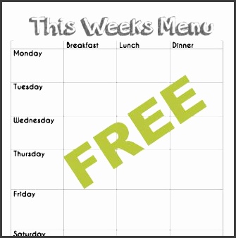 Free blank menu planning template and weekly menu plan example