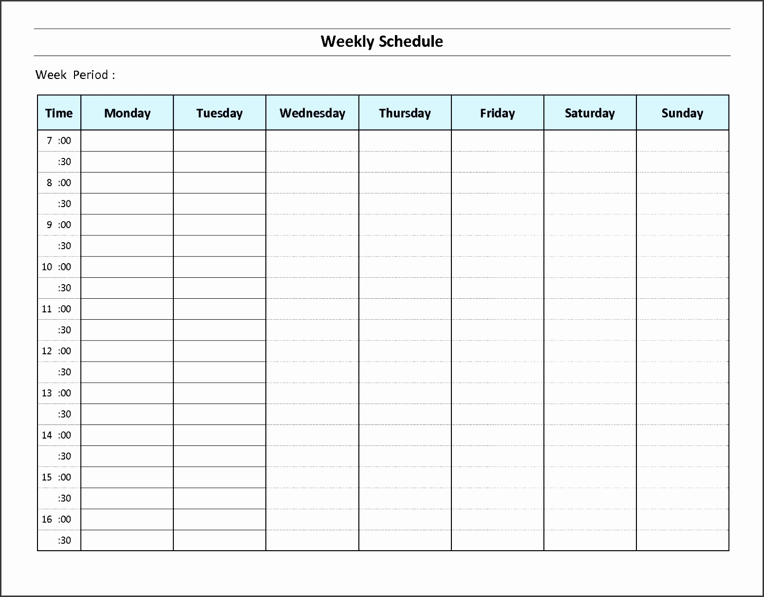 10 free weekly schedule template