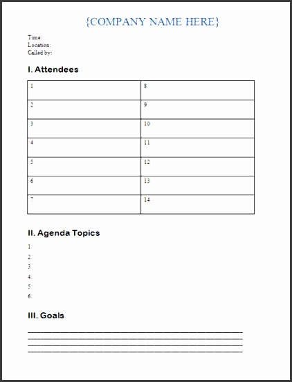 Download Word Agenda Template