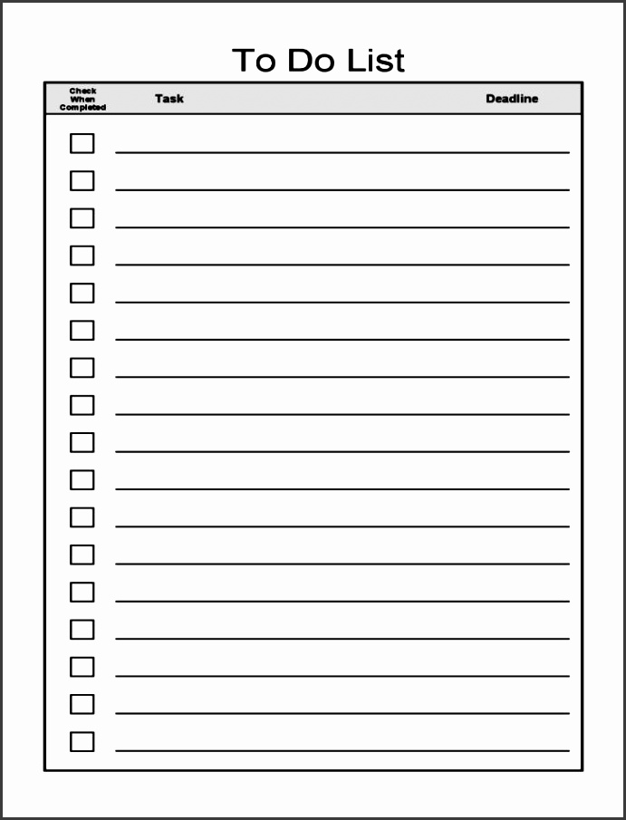 25 Free To Do List Template To Do List Word Template Free To Do
