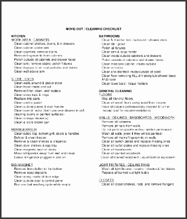 Work Cleaning Checklist Template