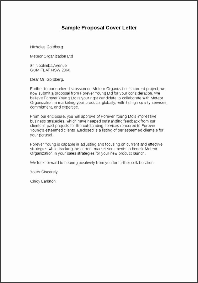 Sample Proposal Cover Letter Hashdoc