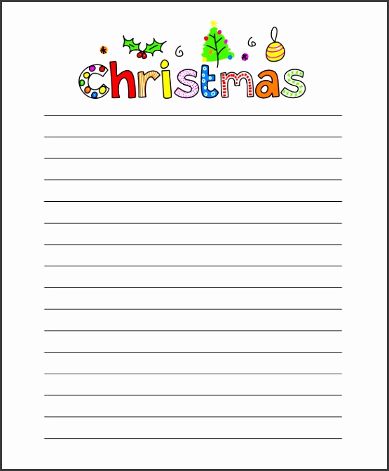 Christmas Design Writing Paper Lined Template Download