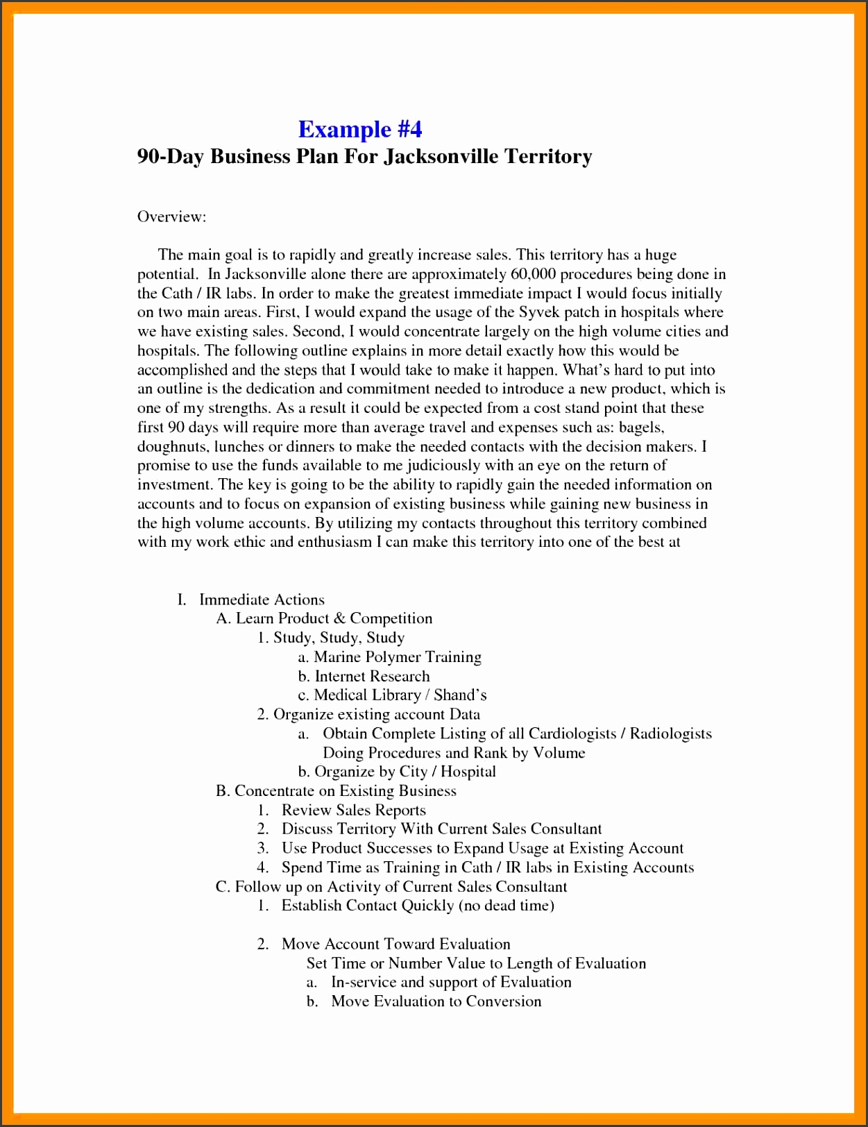 Free 30 60 90 Day Plan Template Word