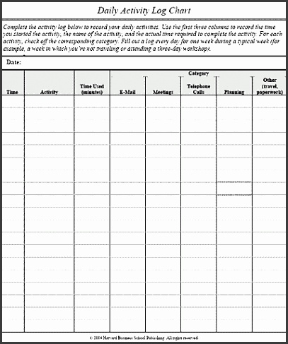 daily activity log 5