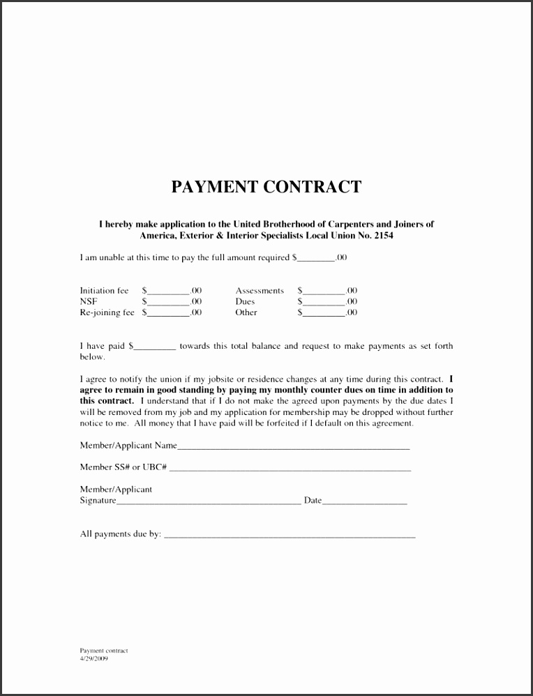 9 Payment Agreement Template Letter Word Pay Website 63
