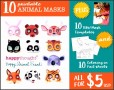 10  Animal Mask Templates