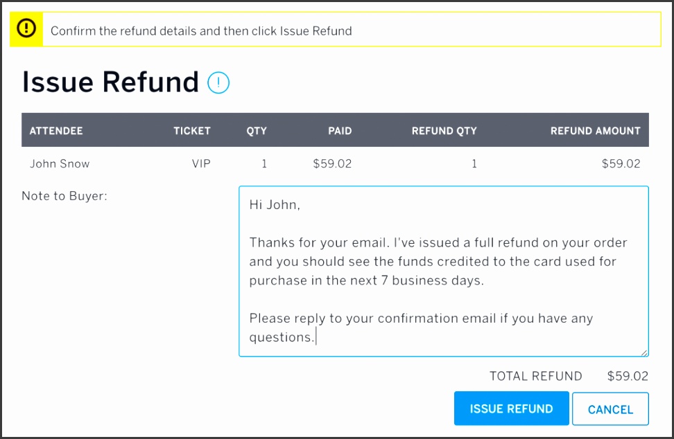 How To Refund An Order Eventbrite Help Center Banking Bank Charges Letter Format Barclaysim Form Account