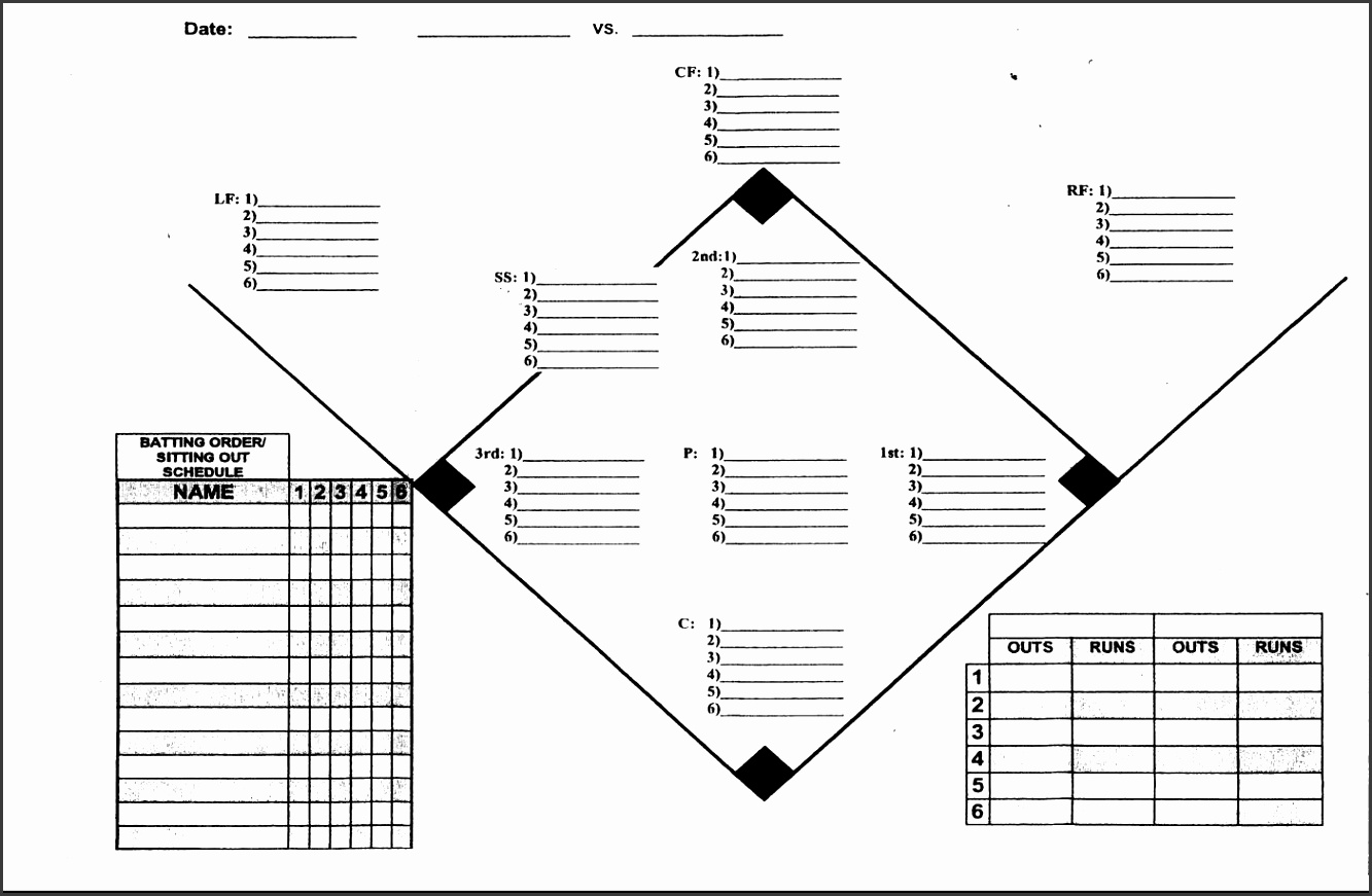 Free Printable Softball Position Chart Printable Templates