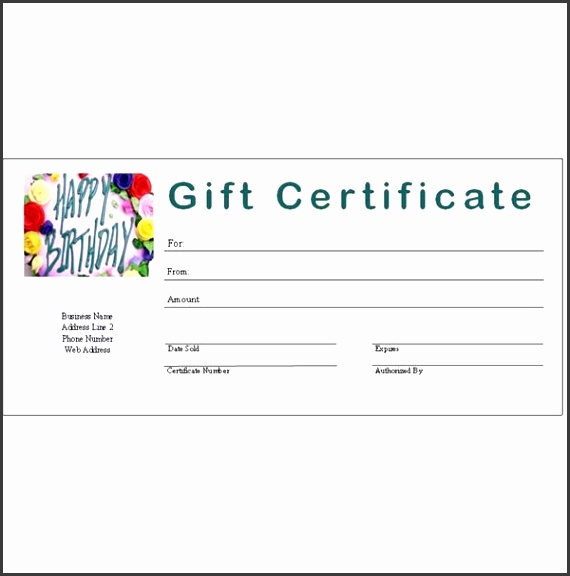 Birthday Gift Certificate