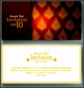 ornate invitation cards design vector