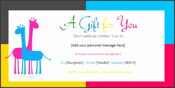 Twins Birthday Gift Certificate Template