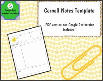 Cornell Notes Template Google Docs Version Included