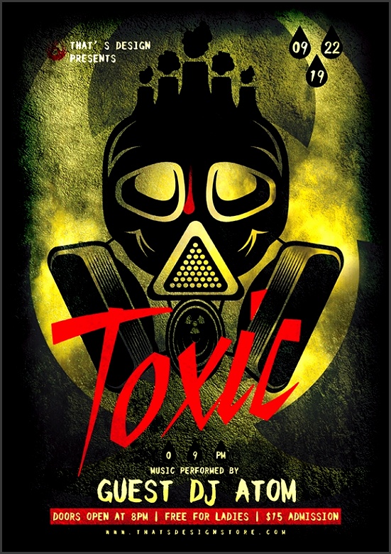 Toxic Night Flyer Template
