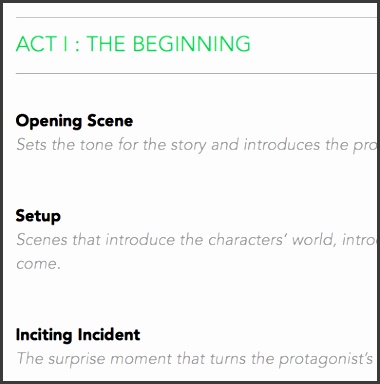 Three act story plot template