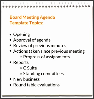 Board Meeting Agenda Templates