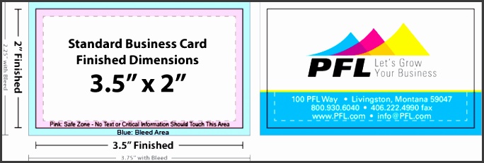 standard business card template