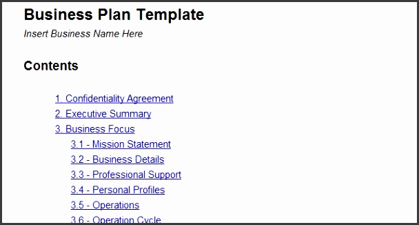 Business Plan Template Word Free Design
