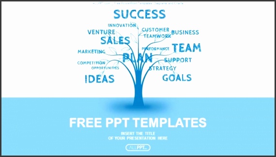 Concept blue word tree leadership marketing or business PowerPoint Templates