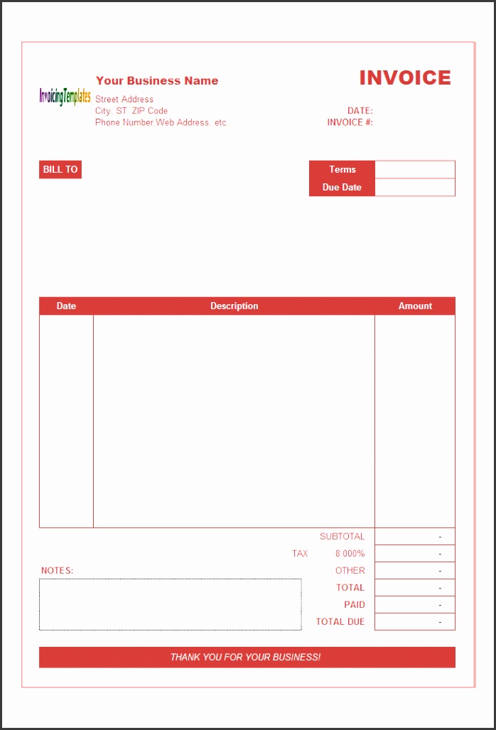 Notary Billing Template
