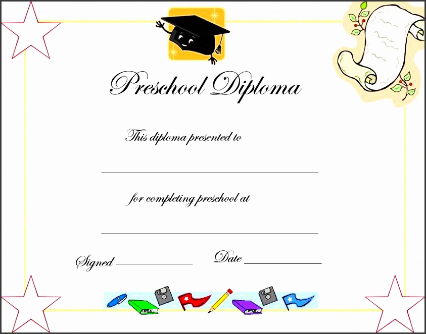 Preschool Graduation Certificate Template