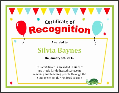 Recognition Certificate Templates