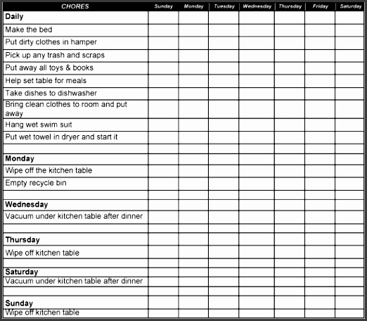 Chore List Template Best Chores Pinterest Households Chore Ideas And Cleaning Best Chores Pinterest Households Chore Ideas And Free