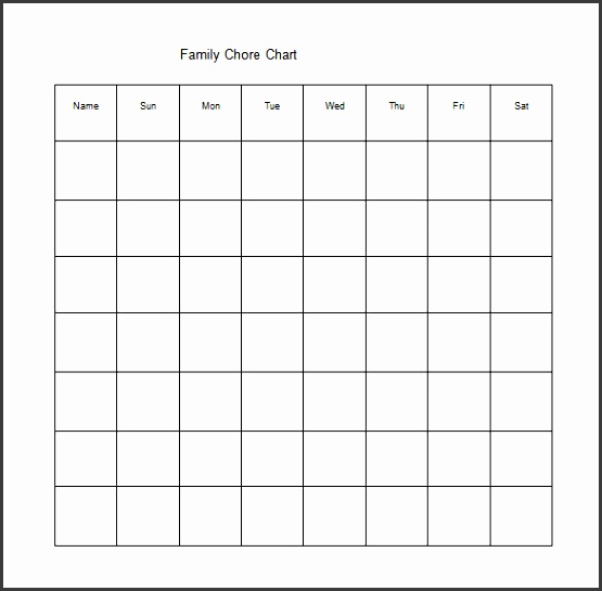 Free Family Chore Chart Template in MS Word