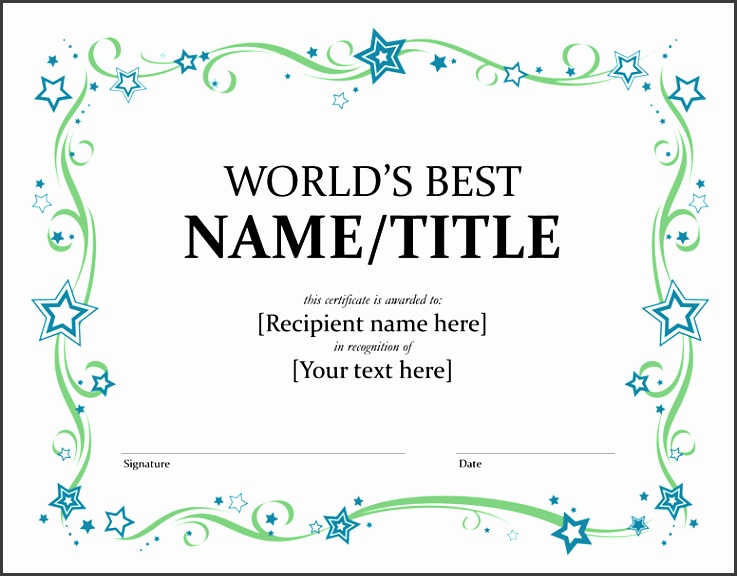 World s Best award certificate