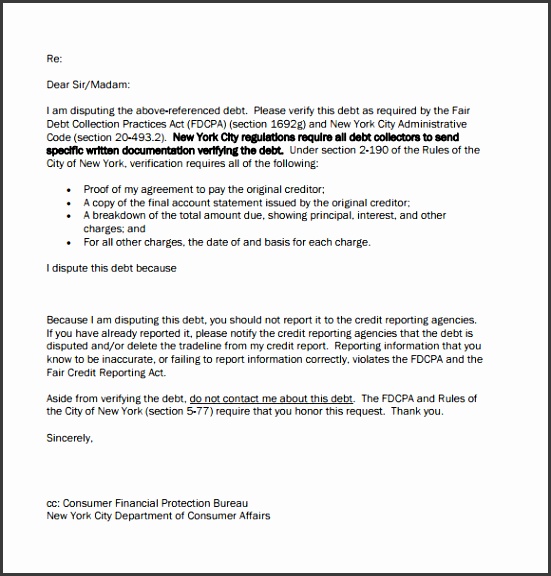 debt collection letter template