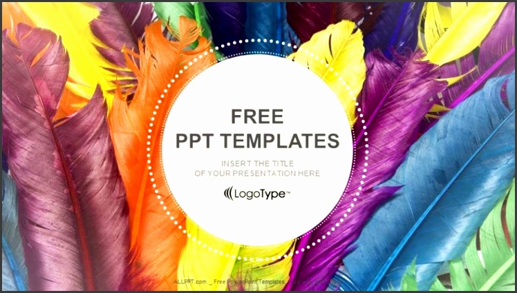 Feathers in colors Recreation PowerPoint Templates 1