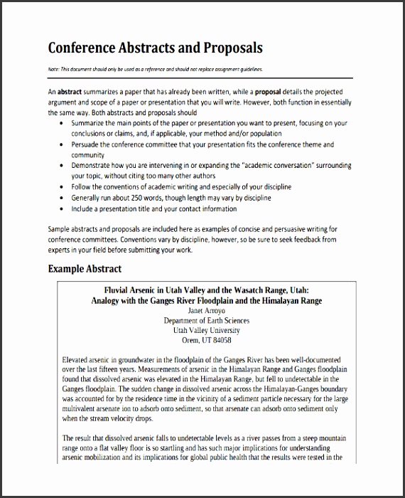 Conference Proposal Format