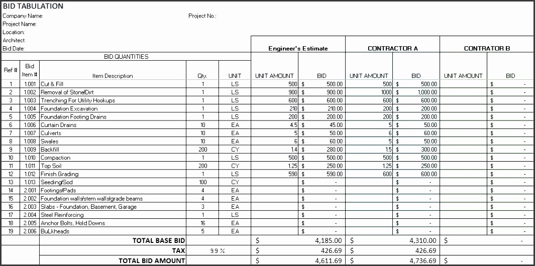 construction proposal template free construction project management templates in excel construction bid template free