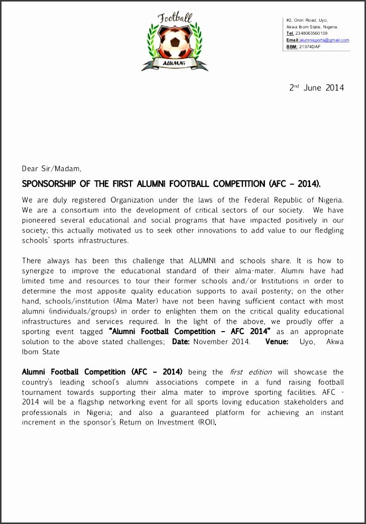 Alumnifootball petition Phpapp02 4 Alumni Football petition Afc 2014 Registration Package Sponsorship Proposal Sample