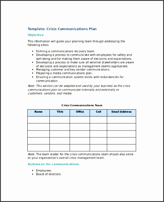Crisis munication Plan Template Splendid Runnerswebsite