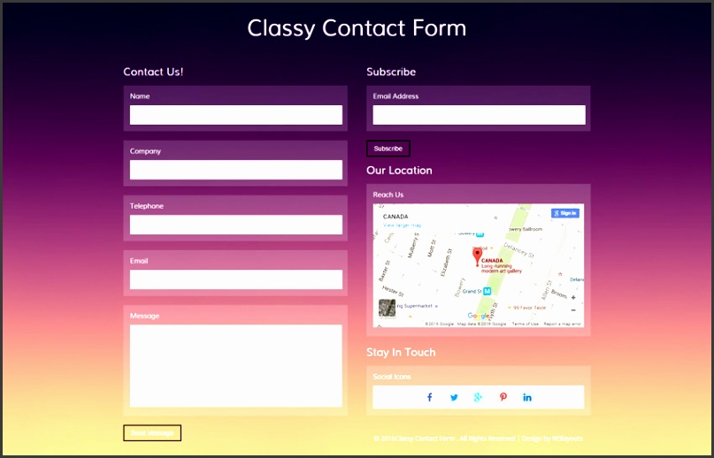 Free Html Contact Form Template Classy Contact Form A Flat Responsive Wid Template
