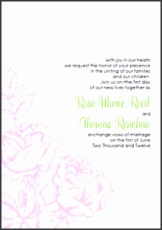 Pink Rose Wedding Invitations Kits llde Printable Pink Rose Wedding Invitations Template Kit