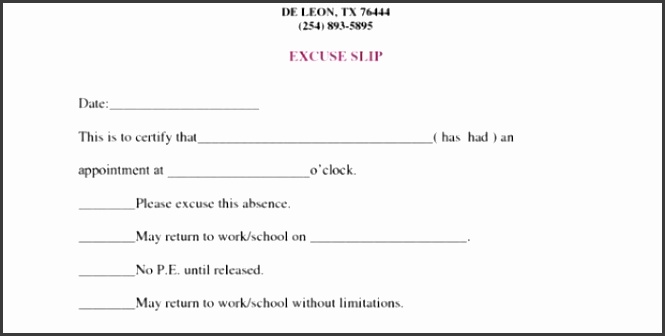 fake doctors note template