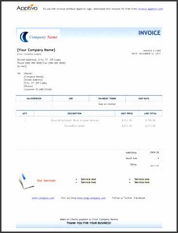 Travel Invoice Template