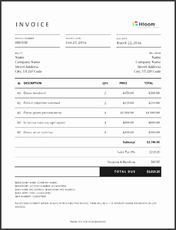 Modern Minimalist Invoice Template Excel