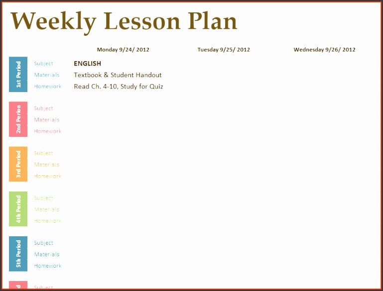 Free Lesson Plan Templates lesson Plan Template 1