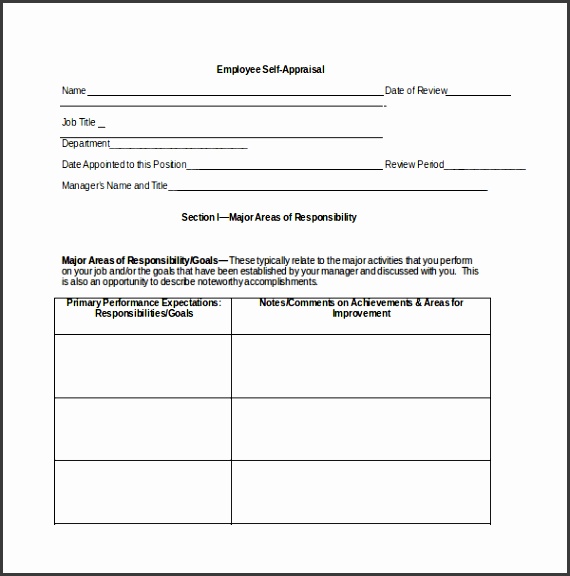 employee self assessment form