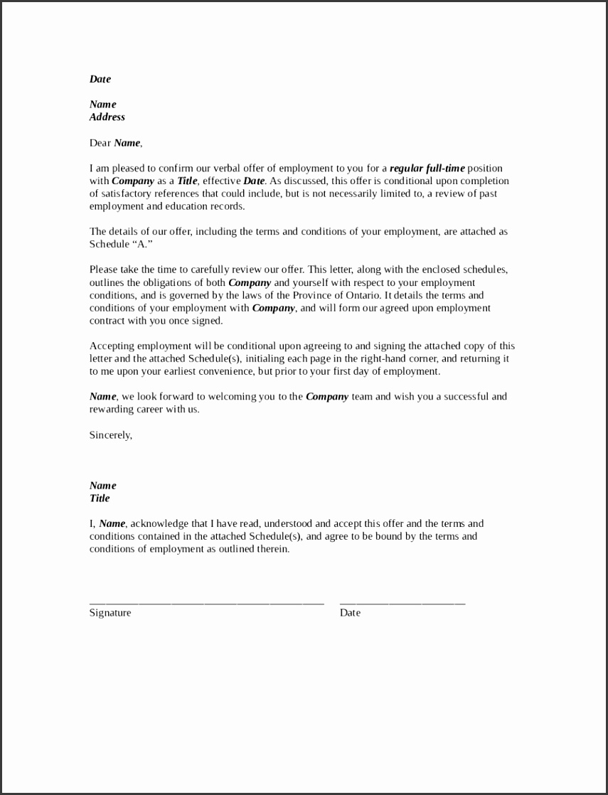 fer Letter Format Free fer Letter Sample in Employee fer Letter With Bond Agreement