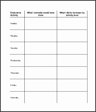 Physical Exercise Chart