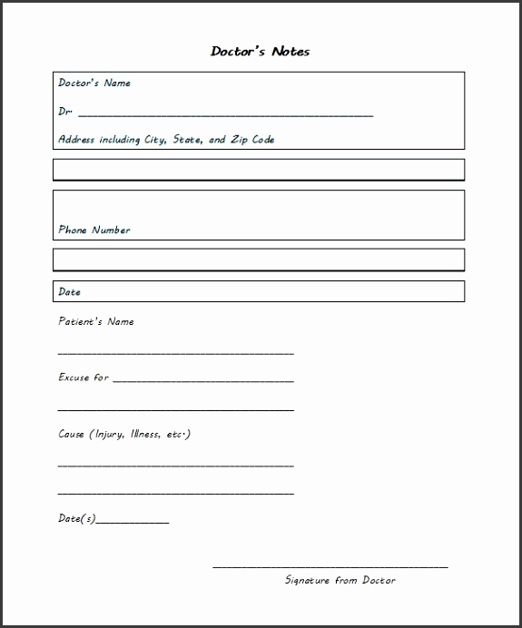 Printable Bonus Doctor Notes Template 01