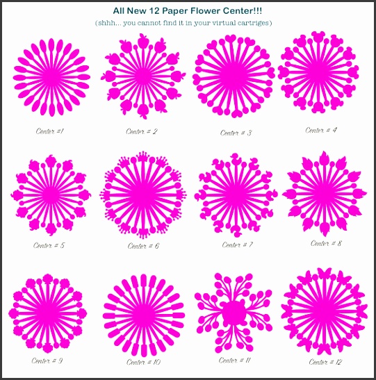 Paper Flower Center set of six 6 as shown in your choice of